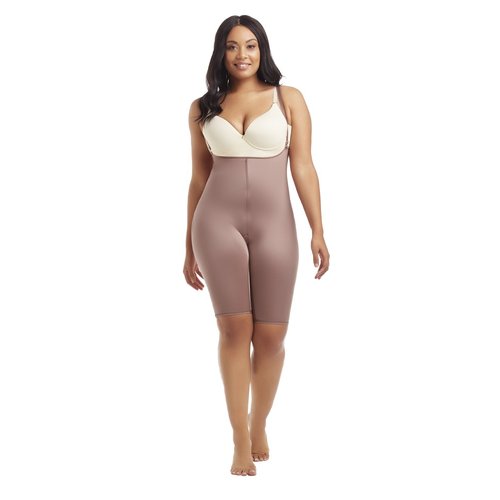 Seamless Body Garment-Below Knee-Suspenders-Braless. This open bust invisible-looking gird
