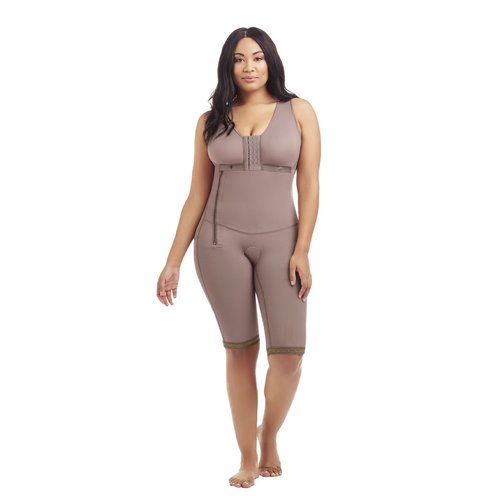 Body Garment Below Knee with Sleeveless Bra side zipper. Total back control, bust coverage