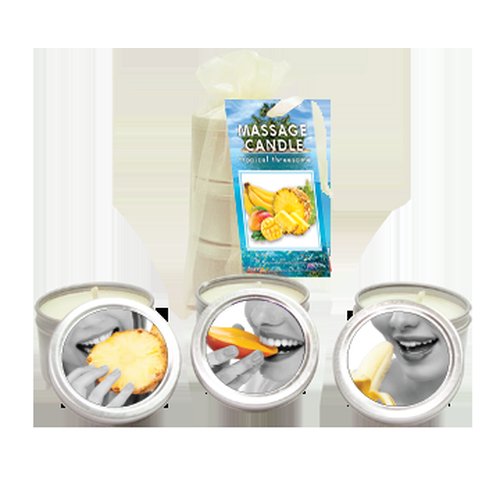 BAG CANDLE TROPICAL TRIO MANGO MARGARITA/ BANANA DAIQUIRI/ PINEAPPLE BREEZE 2 OZ - EBHSCK300