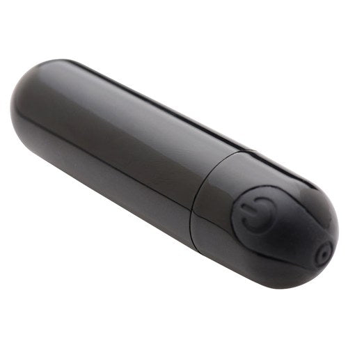 Bang! 10X Rechargeable Vibrating Metallic Bullet-Black