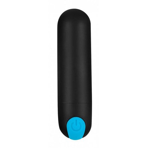 BANG! DUO BLAST C RING BUTT PLUG BULLET & BLINDFOLD KIT BLACK - XRAG578