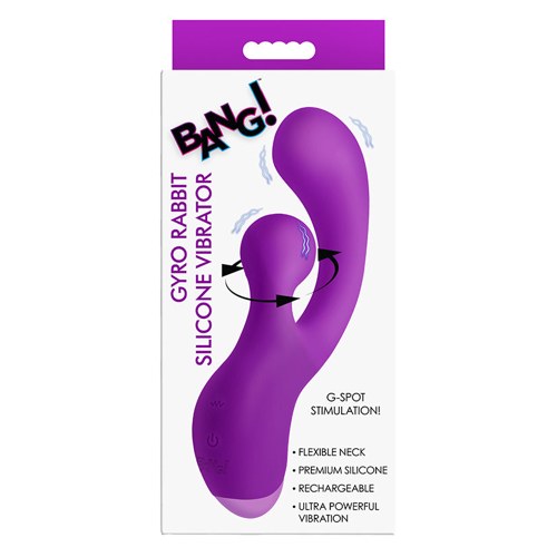 Bang! Gyro Rabbit Silicone Vibrator-Purple