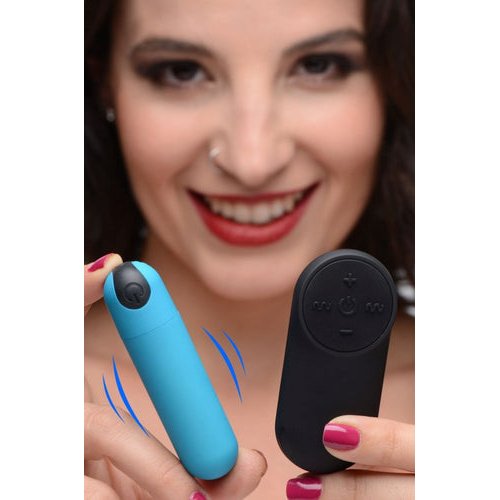 BANG! VIBRATING BULLET W/ REMOTE CONTROL BLUE - XRAG366BLU