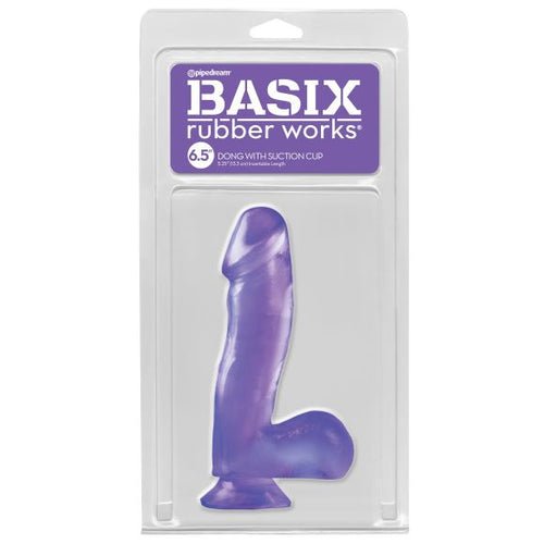 BASIX RUBBER WORKS 6.5IN PURPLE DONG W/SUCTION CUP - PD422012