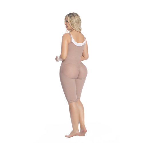 Body Garment below the Knee - 3 level hooks  Braless. Bust enhancing girdle with clasps th