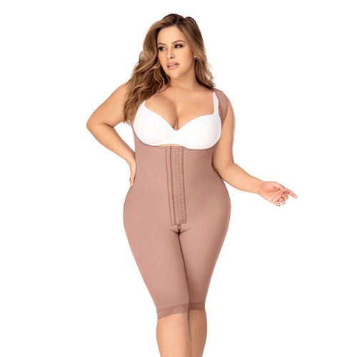 Cross Back Support Knee Length Shapewear