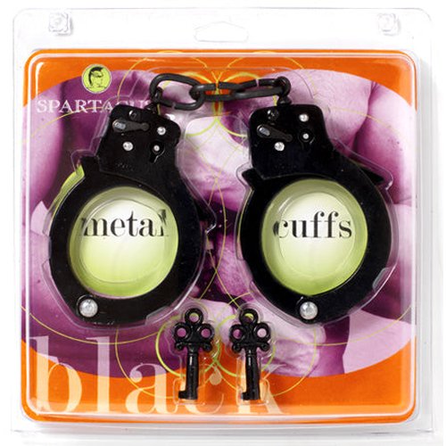 BLACK SINGLE LOCK HANDCUFFS - SPL08G1A