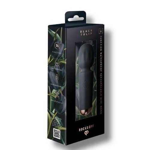 BLACK TULIP RECHARGEABLE MINI WAND - RO16MWBTBK