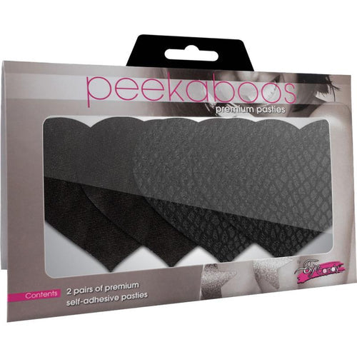 PEEKABOO PASTIES CLASSIC BLACK HEARTS - XGPK022H