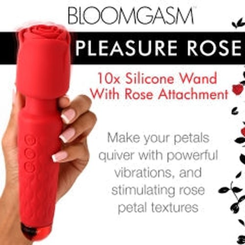 BLOOMGASM PLEASURE ROSE WAND 10X W/ ROSE ATTACHMENT - XRAH318