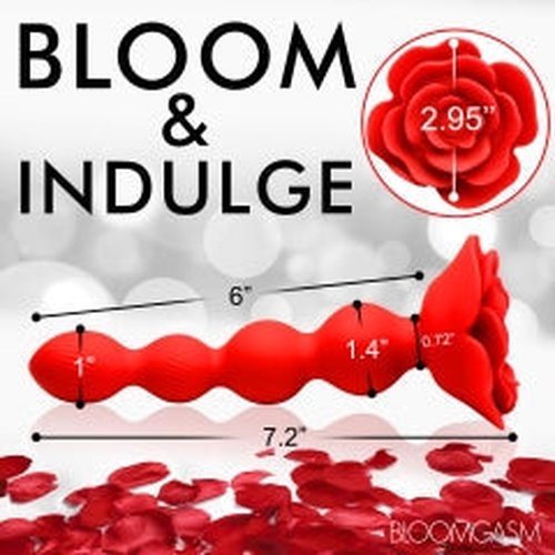 BLOOMGASM ROSE TWIRL VIBRATING & ROTATING 10X ANAL BEADS - XRAH341