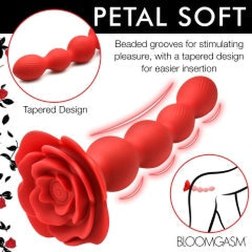 BLOOMGASM ROSE TWIRL VIBRATING & ROTATING 10X ANAL BEADS - XRAH341