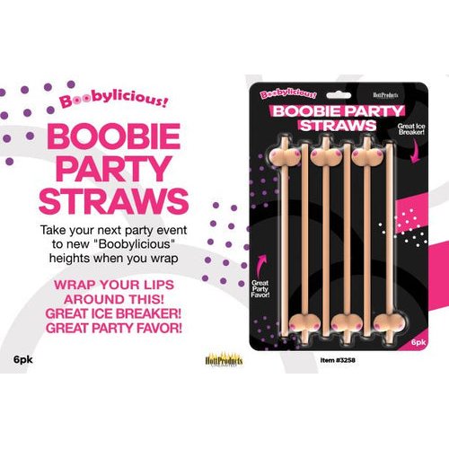 BOOBIE STRAWS FLESH 6PK
