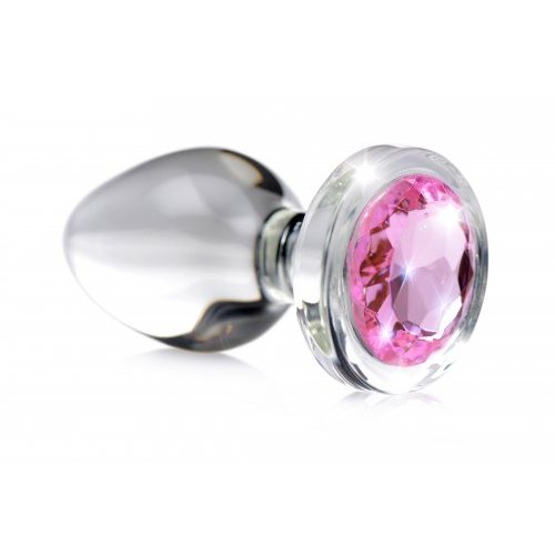 BOOTY SPARKS PINK GEM GLASS ANAL PLUG MEDIUM - XRAG430M