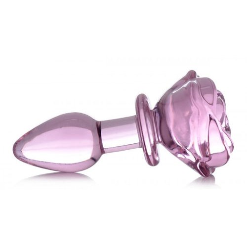 BOOTY SPARKS PINK ROSE GLASS SMALL ANAL PLUG - XRAG650S