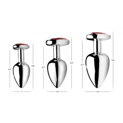 BOOTY SPARKS RED HEART GEM ANAL PLUG SET - XRAG694