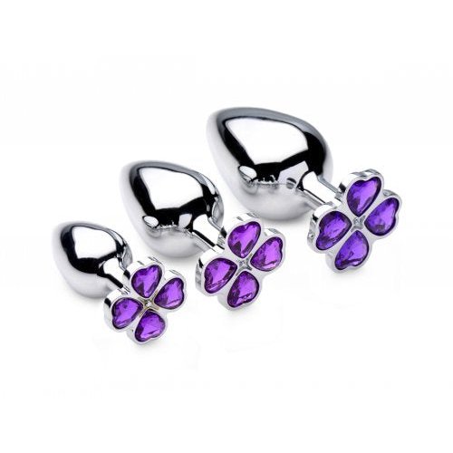 BOOTY SPARKS VIOLET FLOWER GEM ANAL PLUG SET - XRAG205