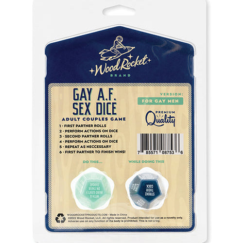 GAY AF GAY MEN SEX DICE (NET) - WRDGM001