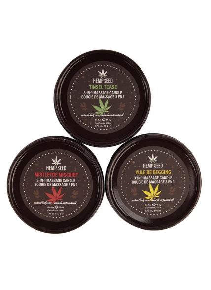 HEMP SEED 3-IN-1 MASSAGE CANDL TRIO 1.75OZ - EBHSCH225T