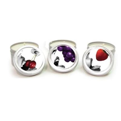 CANDLE 3 PACK EDIBLE CHERRY GRAPE STRAWBERRY - EBHSCK200