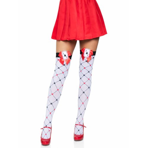Card Suit Thigh High Stockings - 6214      13822