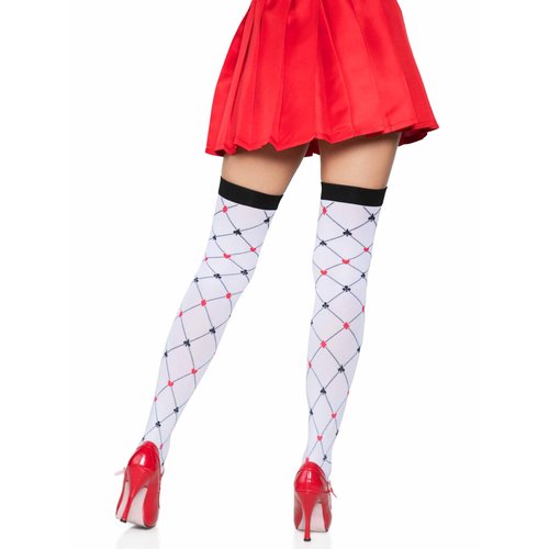 Card Suit Thigh High Stockings - 6214      13822