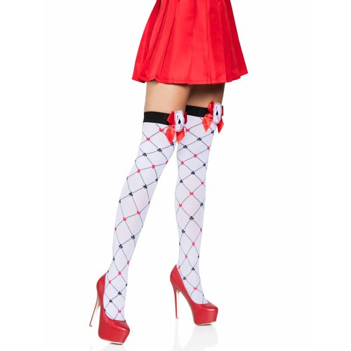 Card Suit Thigh High Stockings - 6214      13822