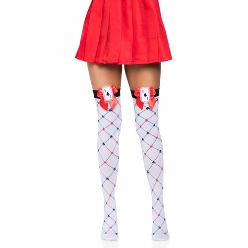 Card Suit Thigh High Stockings - 6214      13822