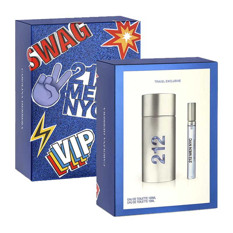 CAROLINA HERRERA 212 MEN 2PC SET, MEN'S GIFT SET, EDT-Pinkfoxxx