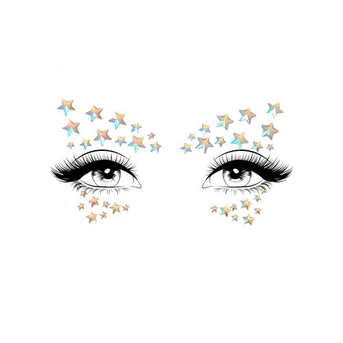 Celeste Glow in the Dark Face Jewels Sticker - EYE045    18322