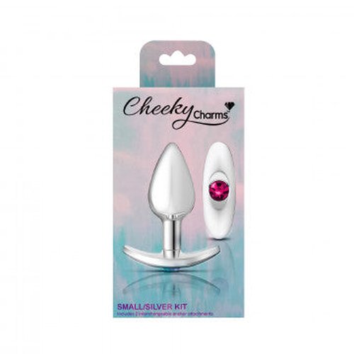 CHEEKY CHARMS BUTT PLUG SET IRIDESCENT/ BRIGHT PINK - VBCC9140