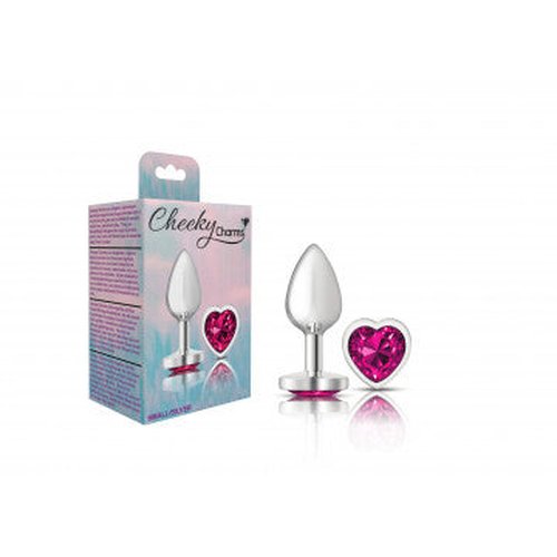 CHEEKY CHARMS HEART BRIGHT PINK SMALL SILVER PLUG - VBCC9129