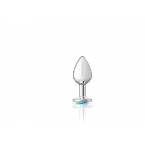 CHEEKY CHARMS ROUND CLEAR IRIDESCENT MEDIUM SILVER PLUG - VBCC9115