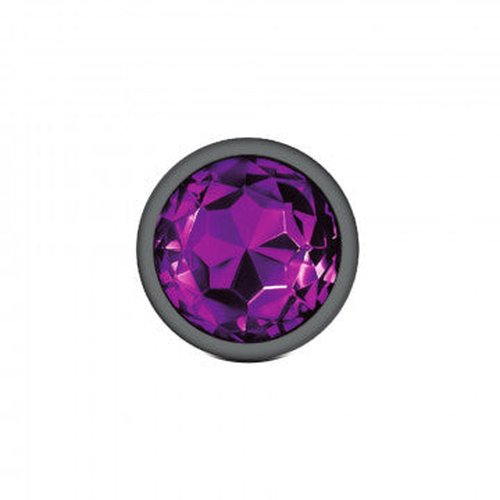 CHEEKY CHARMS ROUND PURPLE LARGE GUNMETAL BUTT PLUG - VBCC9125