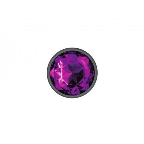 CHEEKY CHARMS ROUND PURPLE MEDIUM GUNMETAL BUTT PLUG - VBCC9124
