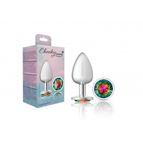 CHEEKY CHARMS ROUND RAINBOW LARGE SILVER PLUG - VBCC9119