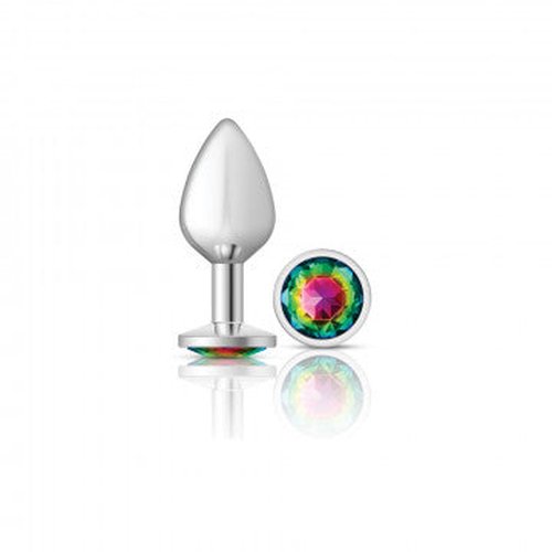 CHEEKY CHARMS ROUND RAINBOW MEDIUM SILVER PLUG - VBCC9118