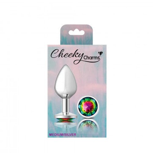 CHEEKY CHARMS ROUND RAINBOW MEDIUM SILVER PLUG - VBCC9118