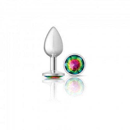 CHEEKY CHARMS ROUND RAINBOW SMALL SILVER PLUG - VBCC9117