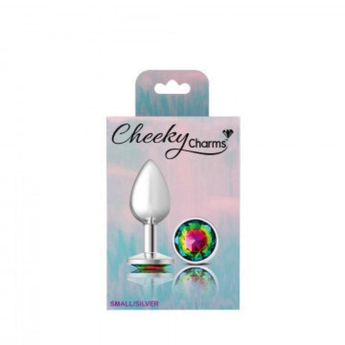 CHEEKY CHARMS ROUND RAINBOW SMALL SILVER PLUG - VBCC9117