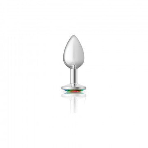 CHEEKY CHARMS ROUND RAINBOW SMALL SILVER PLUG - VBCC9117