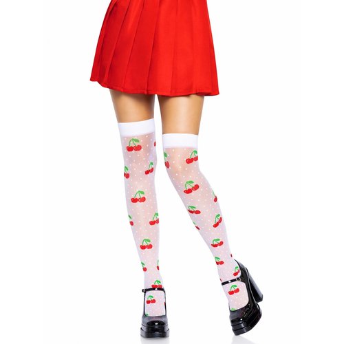 Cherry Dot Thigh Highs - 6638      06222