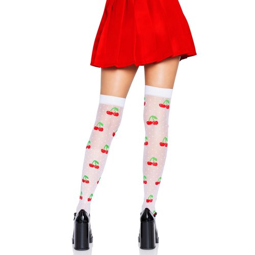 Cherry Dot Thigh Highs - 6638      06222