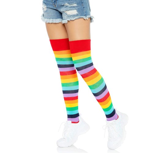 Cherry Rainbow Thigh High Socks - 6606      10122