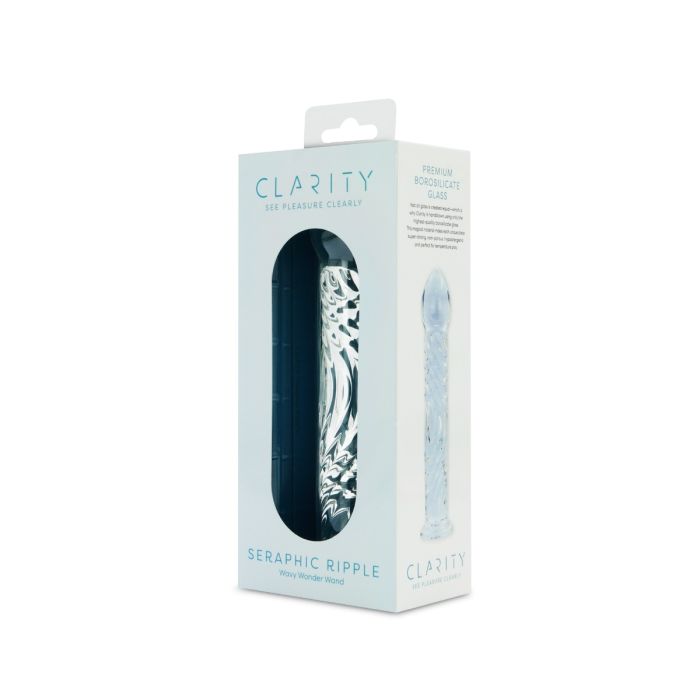 CLARITY GLASS DILDO SERAPHIC RIPPLE - CRECLA19
