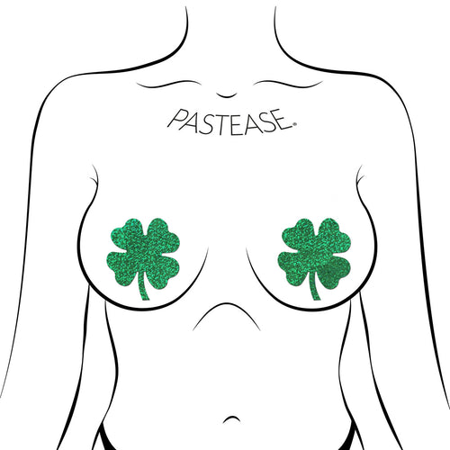 PASTEASE FOUR LEAF CLOVER: GLITTERING GREEN SHAMROCKS - PASCLVGLTGR5