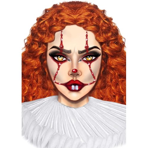 Clown Rhinestone Stick-On Jewels - EYE036    00322