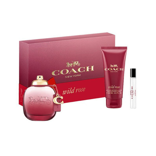 COACH WILD ROSE 3PC SET, WOMEN'S GIFT SET, EDP-Pinkfoxxx
