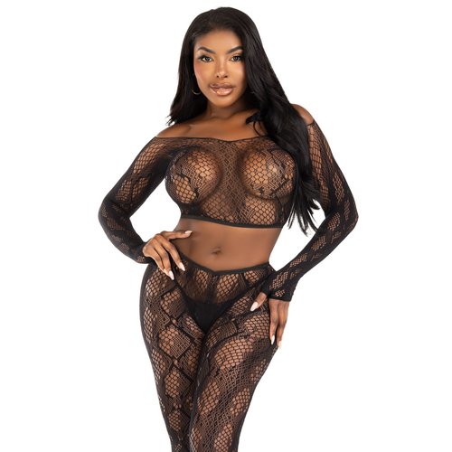 Cold Blooded Crop Top and Tights Set - 89373     00122