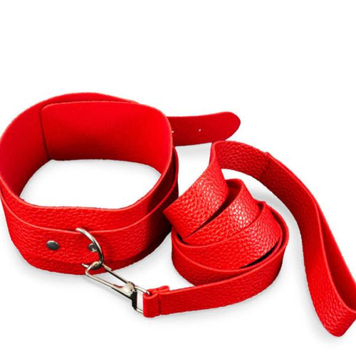 KINK CURIOUS COLLAR & LEASH SET RED - FRKINK021953